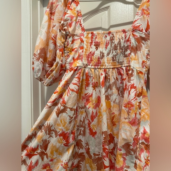 Abercrombie & Fitch Floral Mini Dress - Pink and Orange - Picture 9 of 9